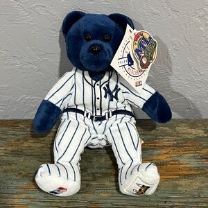 🔥⚾️ NWT Vintage New York Yankees Team Beans Authentic MLB 8" Bear Beanie Plush